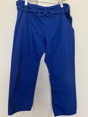 Hawk Cobalt Blue Skater Painter Drop Crotch Crop Pants Paperbag Paracord Tie A1